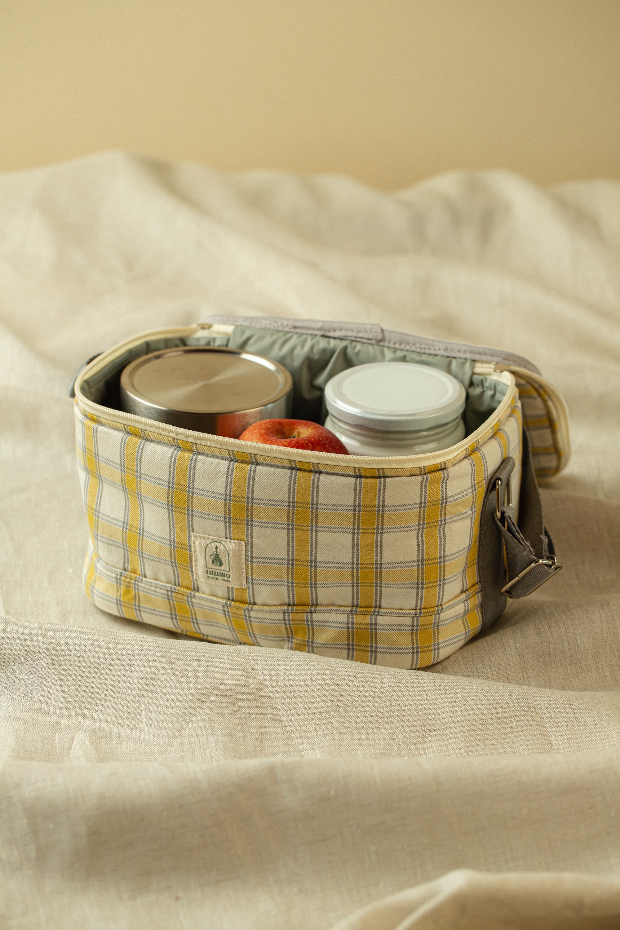 Térmica Pequena Xadrez Largo -  Amarelo