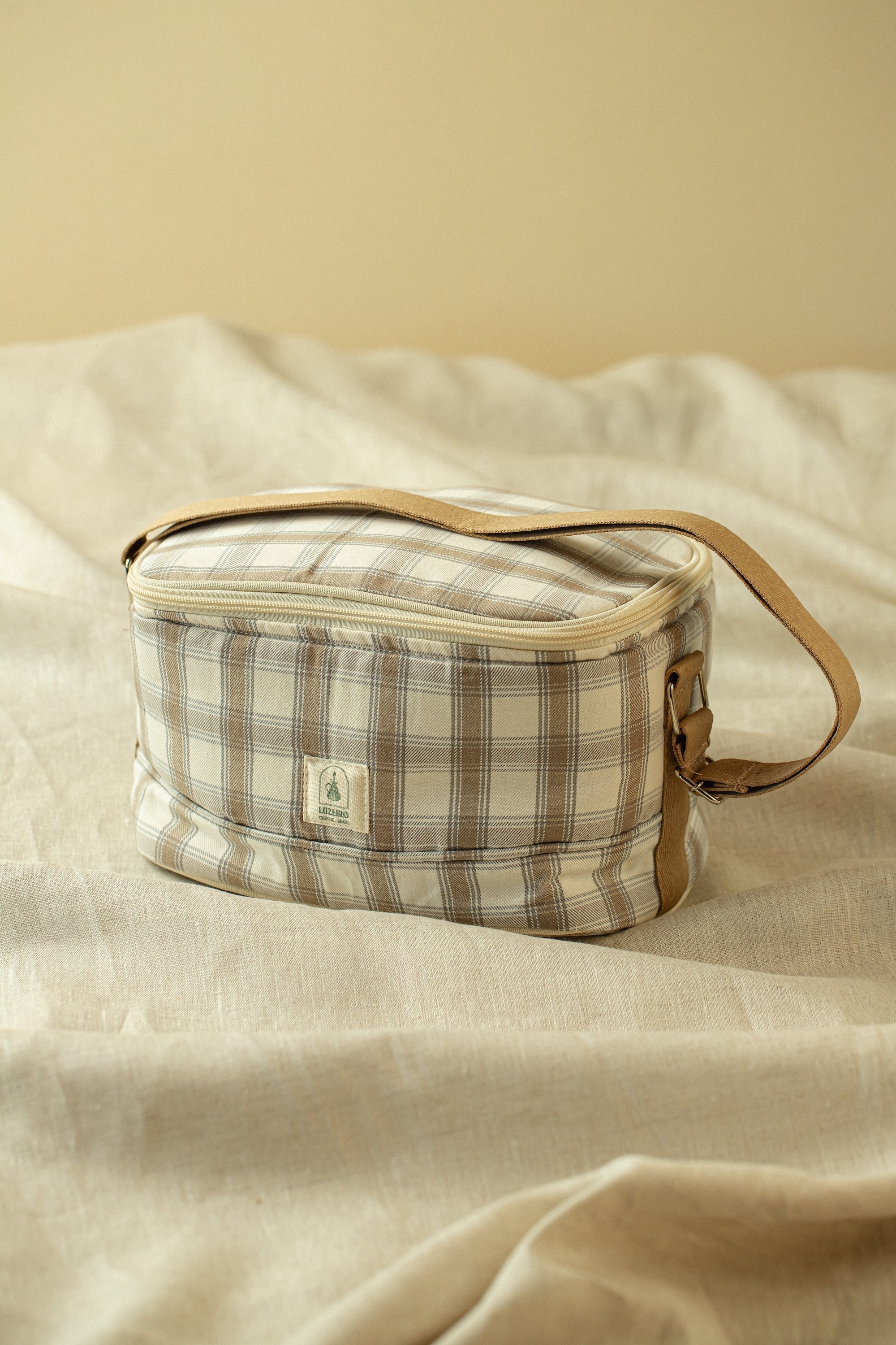 Térmica Pequena Xadrez Largo - Bege