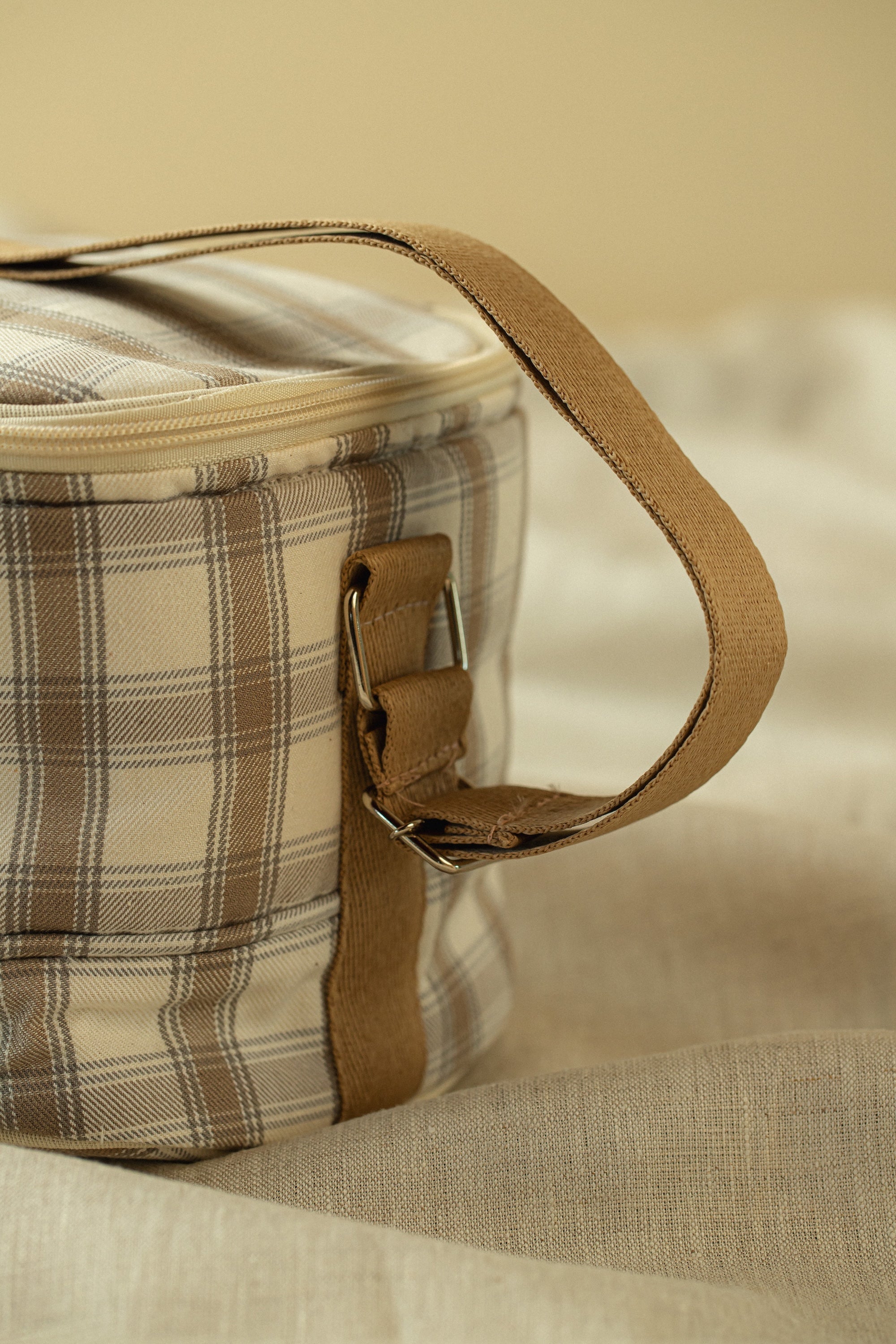 Térmica Pequena Xadrez Largo - Bege