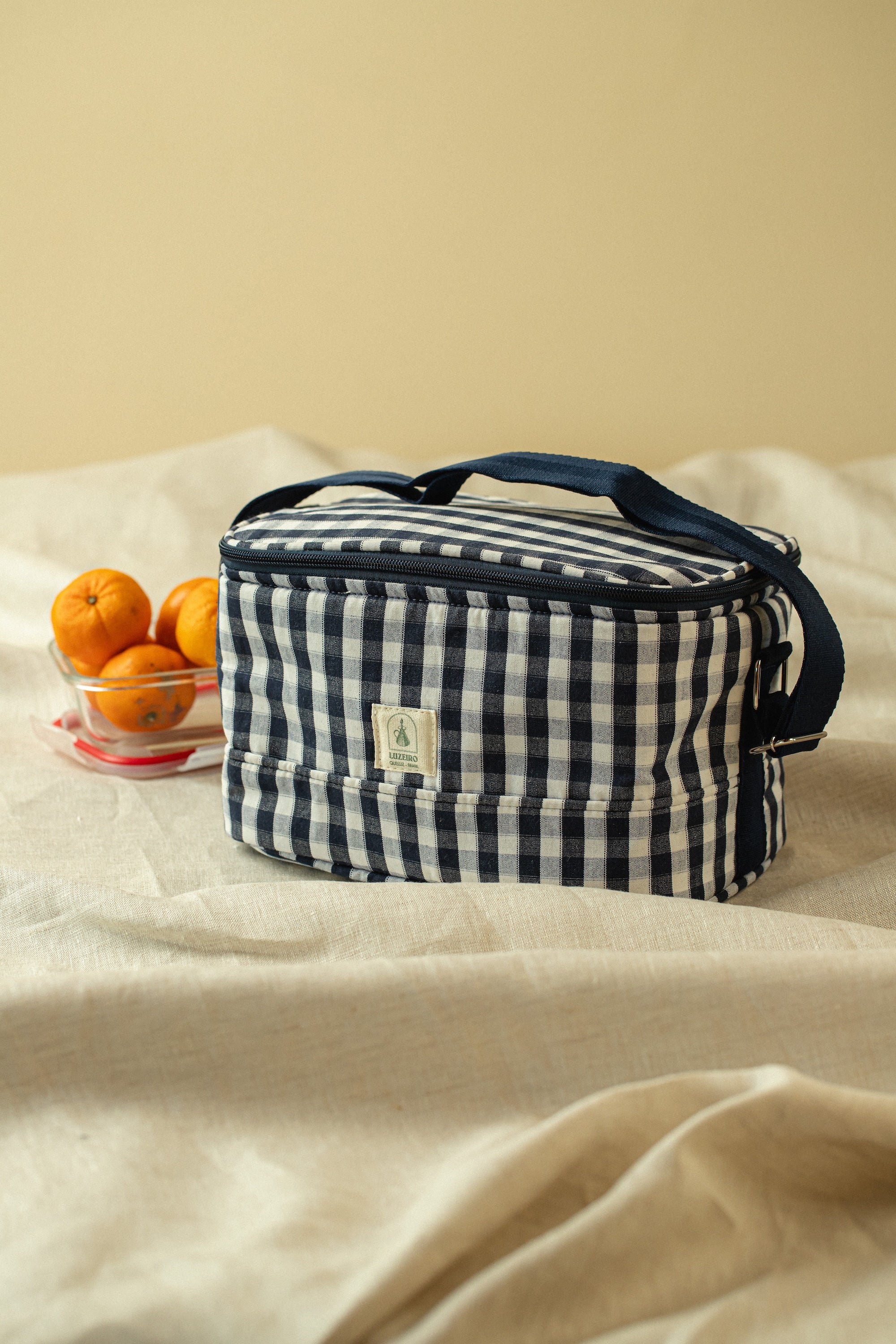 Térmica Pequena Xadrez Largo - Marinho