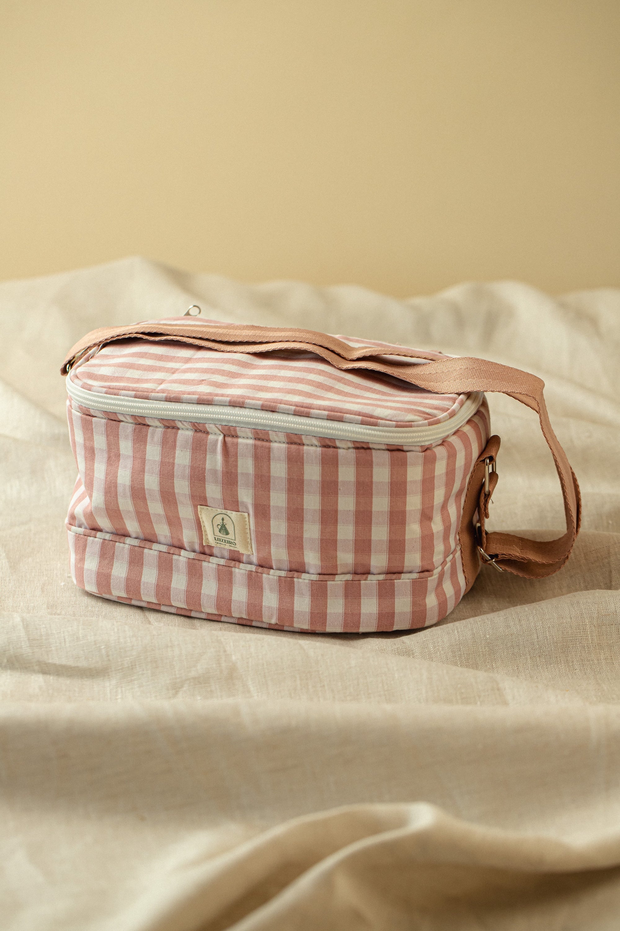 Térmica Pequena Xadrez - Rosa antigo