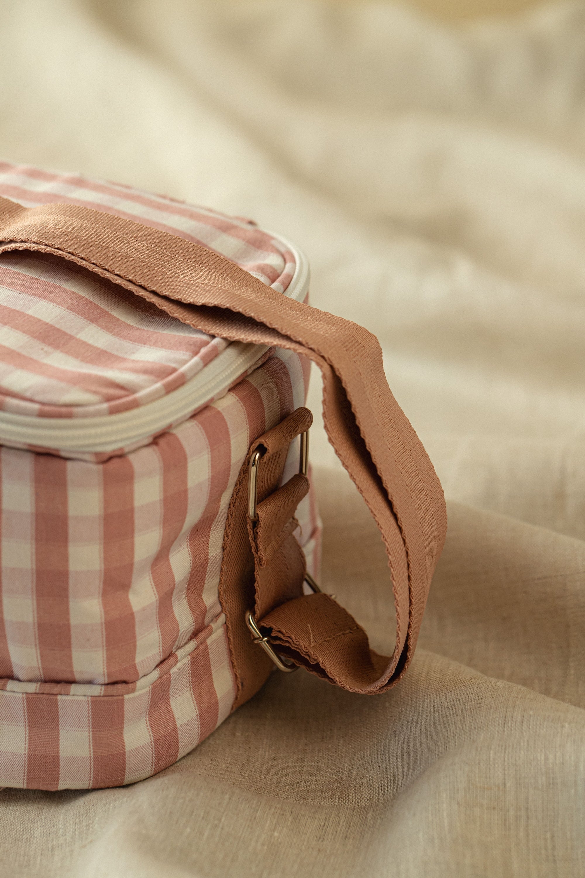 Térmica Pequena Xadrez - Rosa antigo