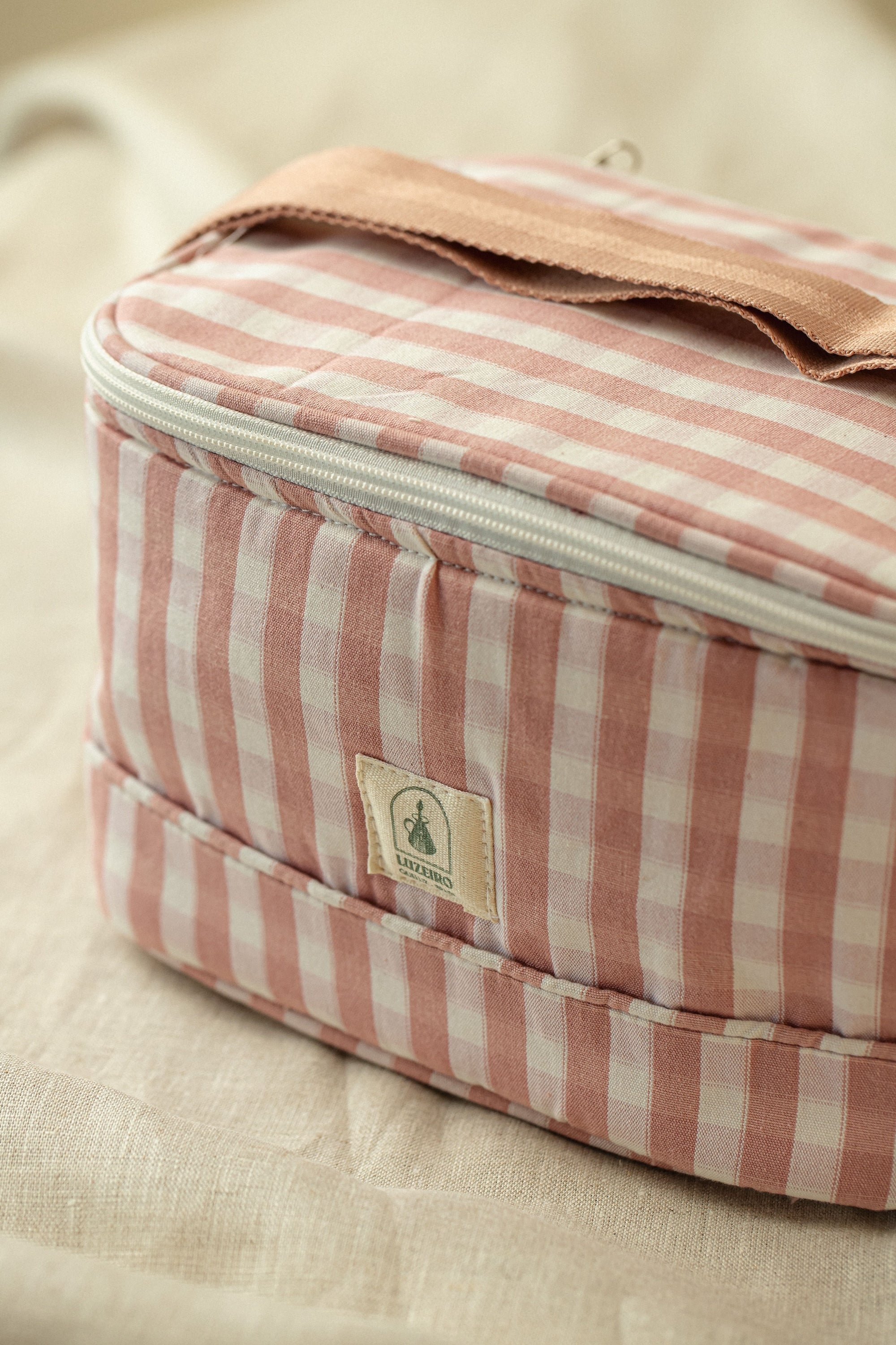 Térmica Pequena Xadrez - Rosa antigo