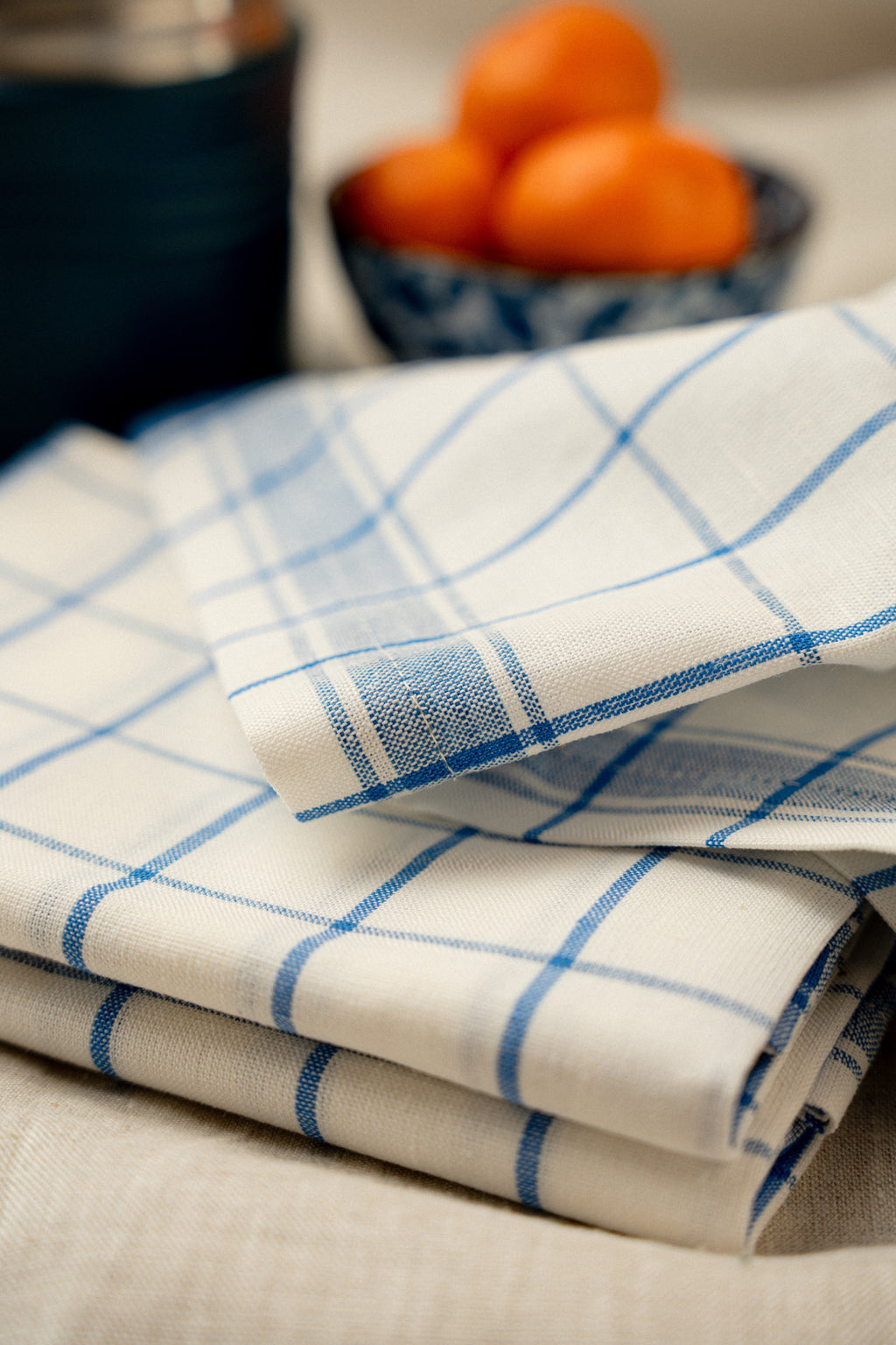 Pano de copa xadrez azul