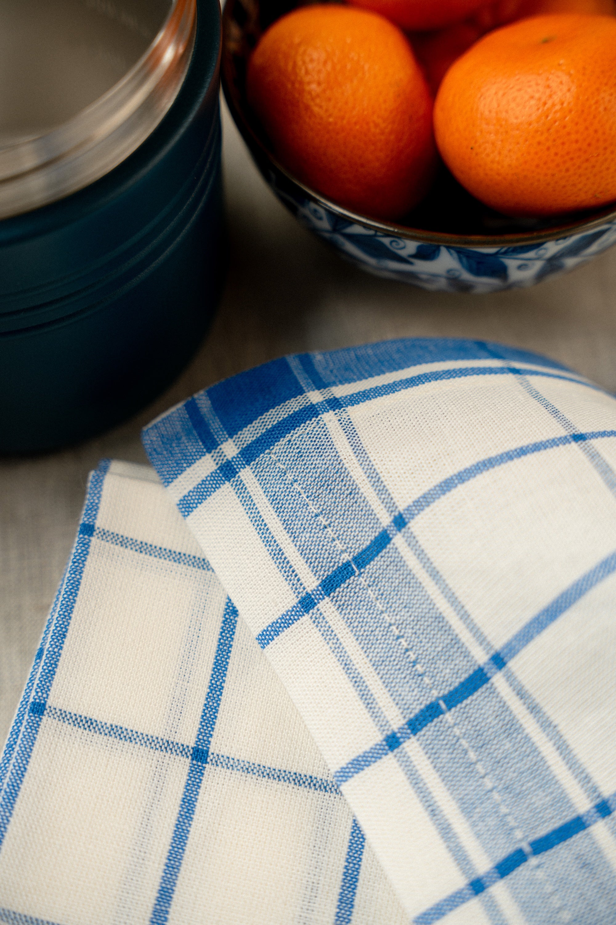 Pano de copa xadrez azul