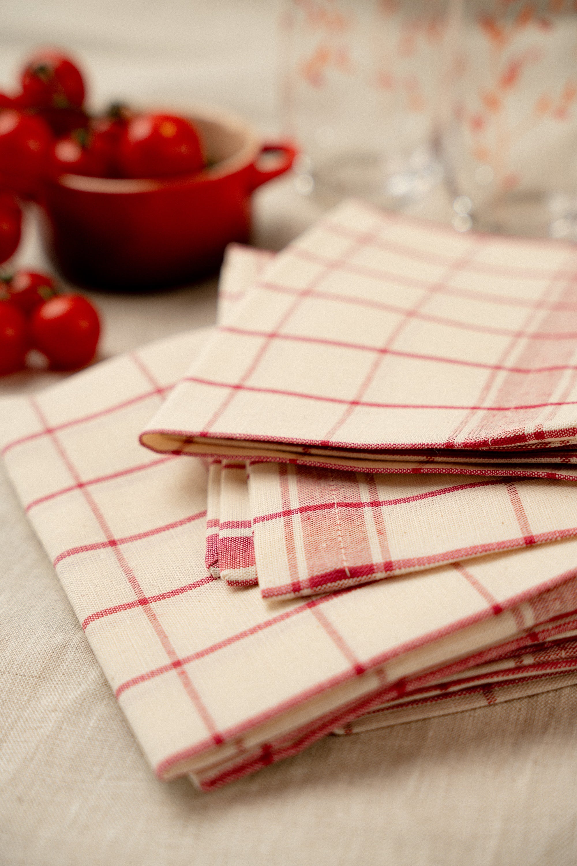 Pano de copa Xadrez vermelho