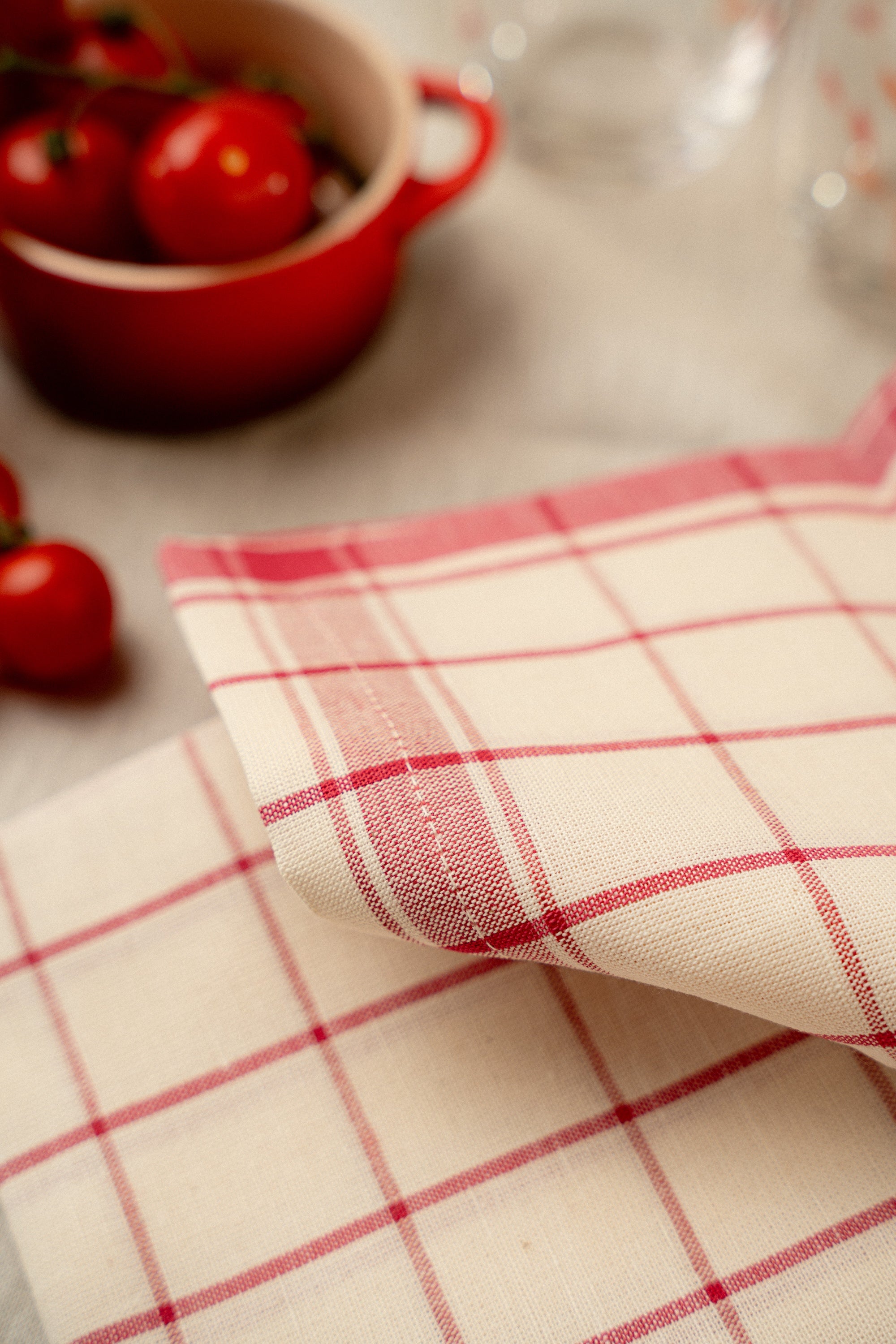 Pano de copa Xadrez vermelho