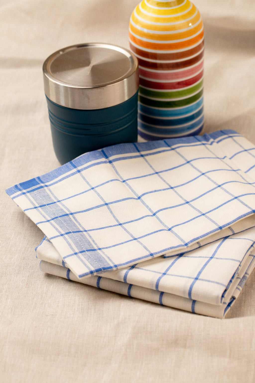 Pano de copa xadrez azul