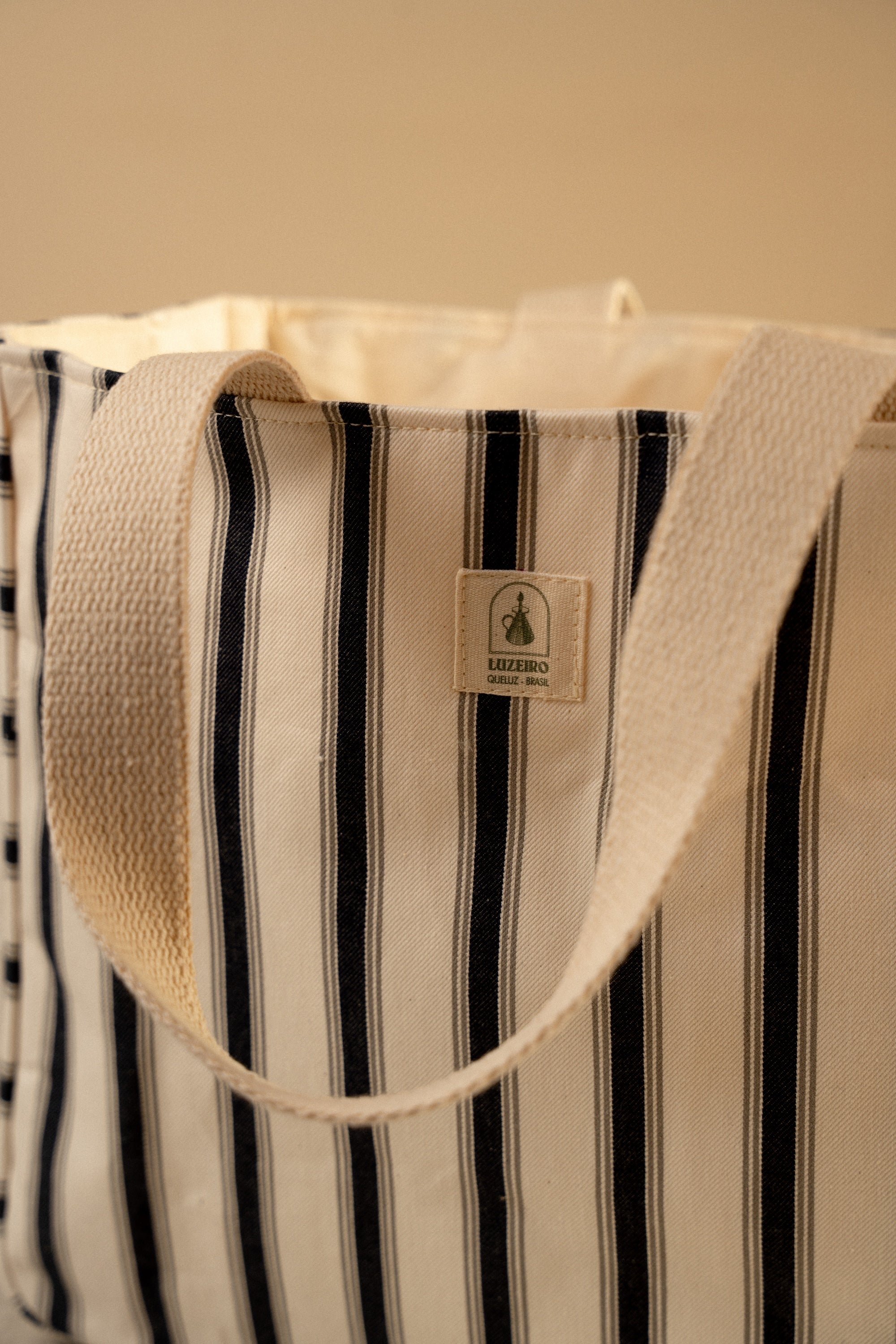 Bolsa média Listrada estruturada - Marinho